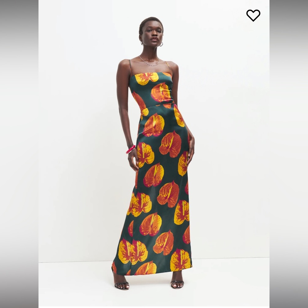 Reformation Frankie Silk Dress - Daiquiri